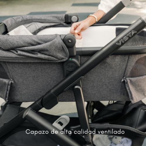 capazo de alta calidad con m&uacute;ltiples opciones de ventilaci&oacute;n del uppababy vista V3